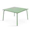Quadratischer Gartentisch 120 x 120 cm und 8 Stühle mit Armlehnen aus Metall
