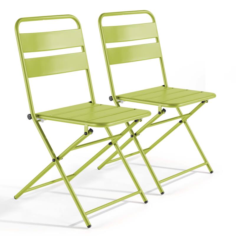 Set aus 2 klappbaren Metallstühlen 