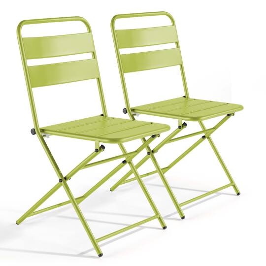 Set aus 2 klappbaren Metallstühlen