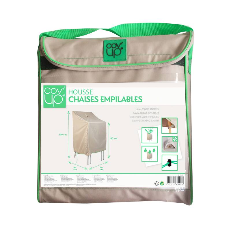 Abdeckung für stapelbare Gartenstühle 66 x 66 x 120 cm in Taupe 