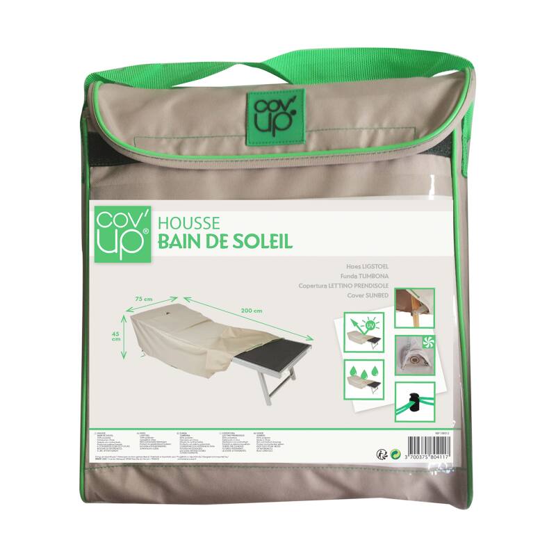 Liegestuhlbezug 200 x 75 cm in Taupe-Farbe