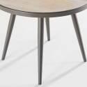 Runder Garten Couchtisch mit Holzimitat-Tischplatte Ø 45 cm
