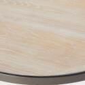 Runder Garten Couchtisch mit Holzimitat-Tischplatte Ø 45 cm 