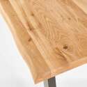 Rechteckiger Esstisch aus FSC®-Eiche mit unregelmäßigen Kanten und U-förmigen Beinen
