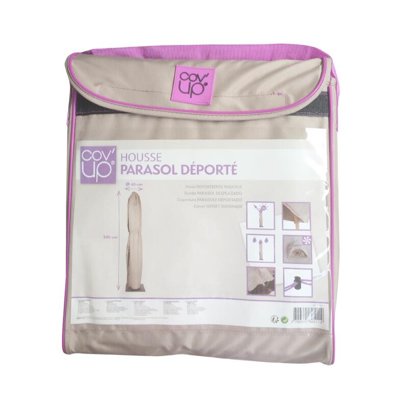 Versetzter Sonnenschirmbezug 240 cm in Taupe 