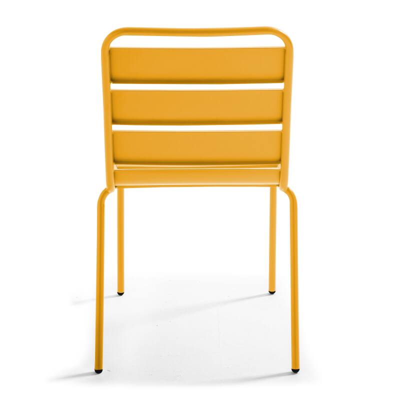 Quadratischer Bistrot-Gartentisch 70 x 70 cm und 2 Metallstühle  (5/7)