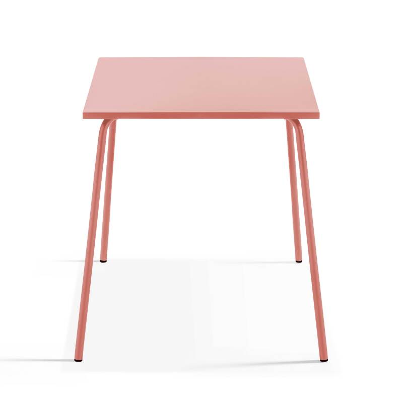 Quadratischer Bistrot-Gartentisch 70 x 70 cm und 2 Metallstühle  (5/6)