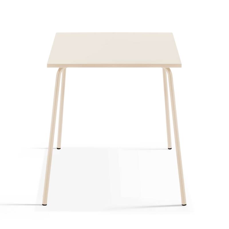 Quadratischer Bistrot-Gartentisch 70 x 70 cm und 2 Metallstühle  (5/6)