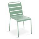Quadratischer Bistrot-Gartentisch 70 x 70 cm und 2 Metallstühle 