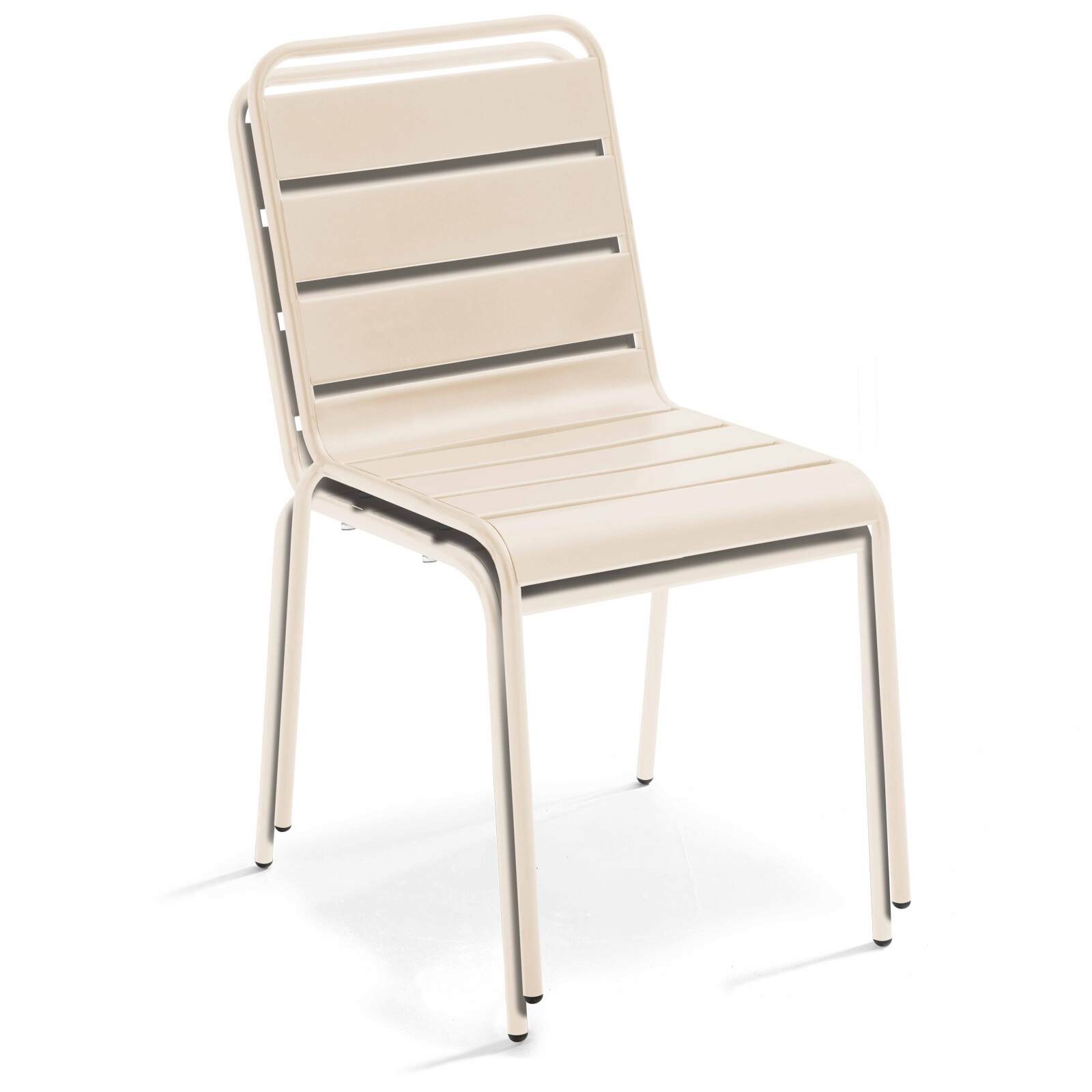 Quadratischer Bistrot-Gartentisch 70 x 70 cm und 2 Metallstühle 