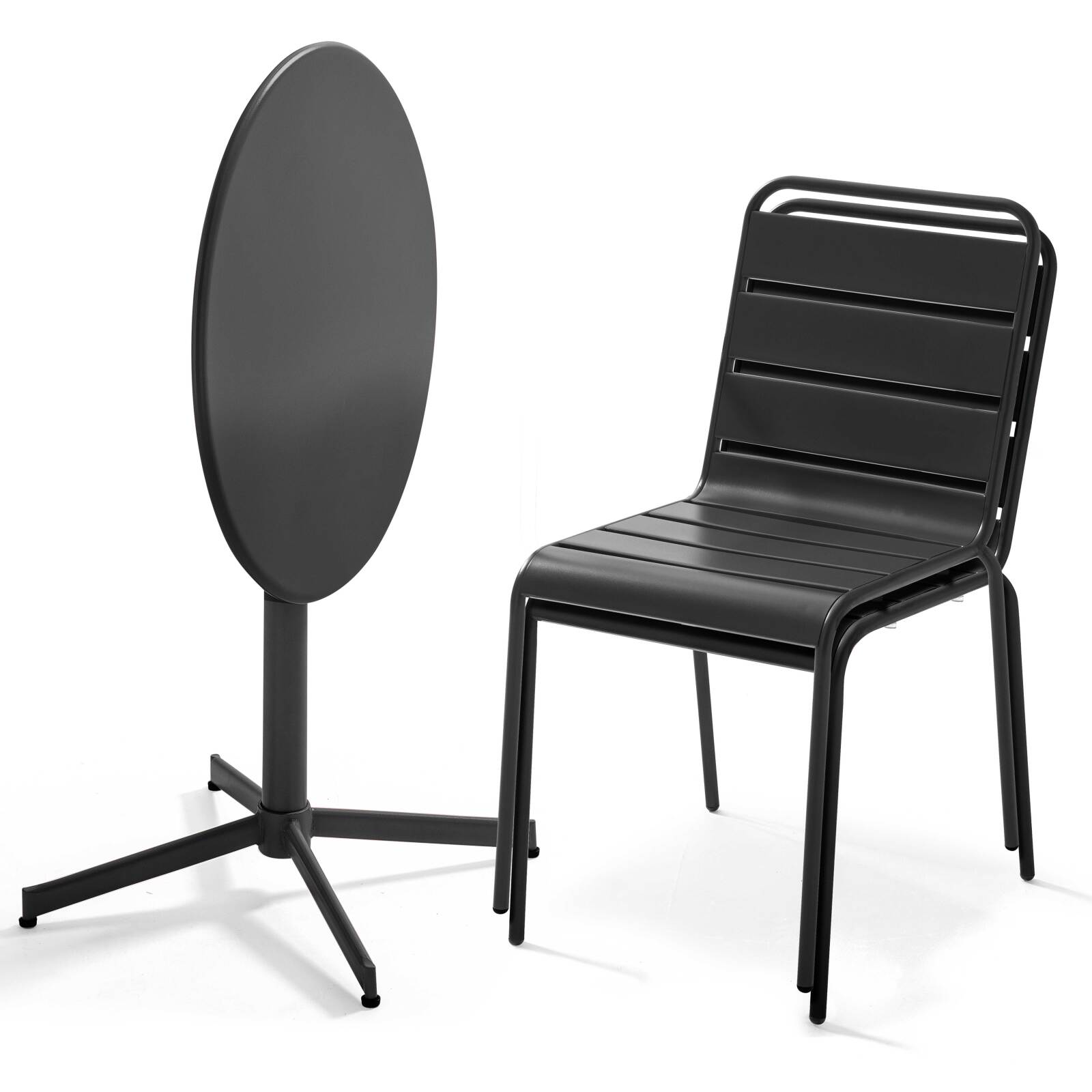 Klappbarer runder Tisch für 2/4 Personen + passende Stühle 