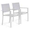 Set aus 2 Gartenstühlen mit Armlehnen aus Aluminium und Textilene