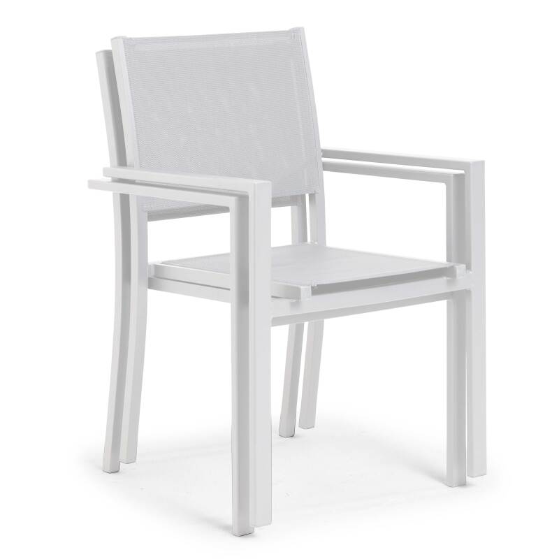 Set aus 2 Gartenstühlen mit Armlehnen aus Aluminium und Textilene (2/7)
