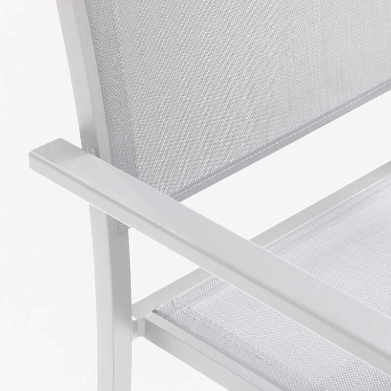 Set aus 2 Gartenstühlen mit Armlehnen aus Aluminium und Textilene (5/7)