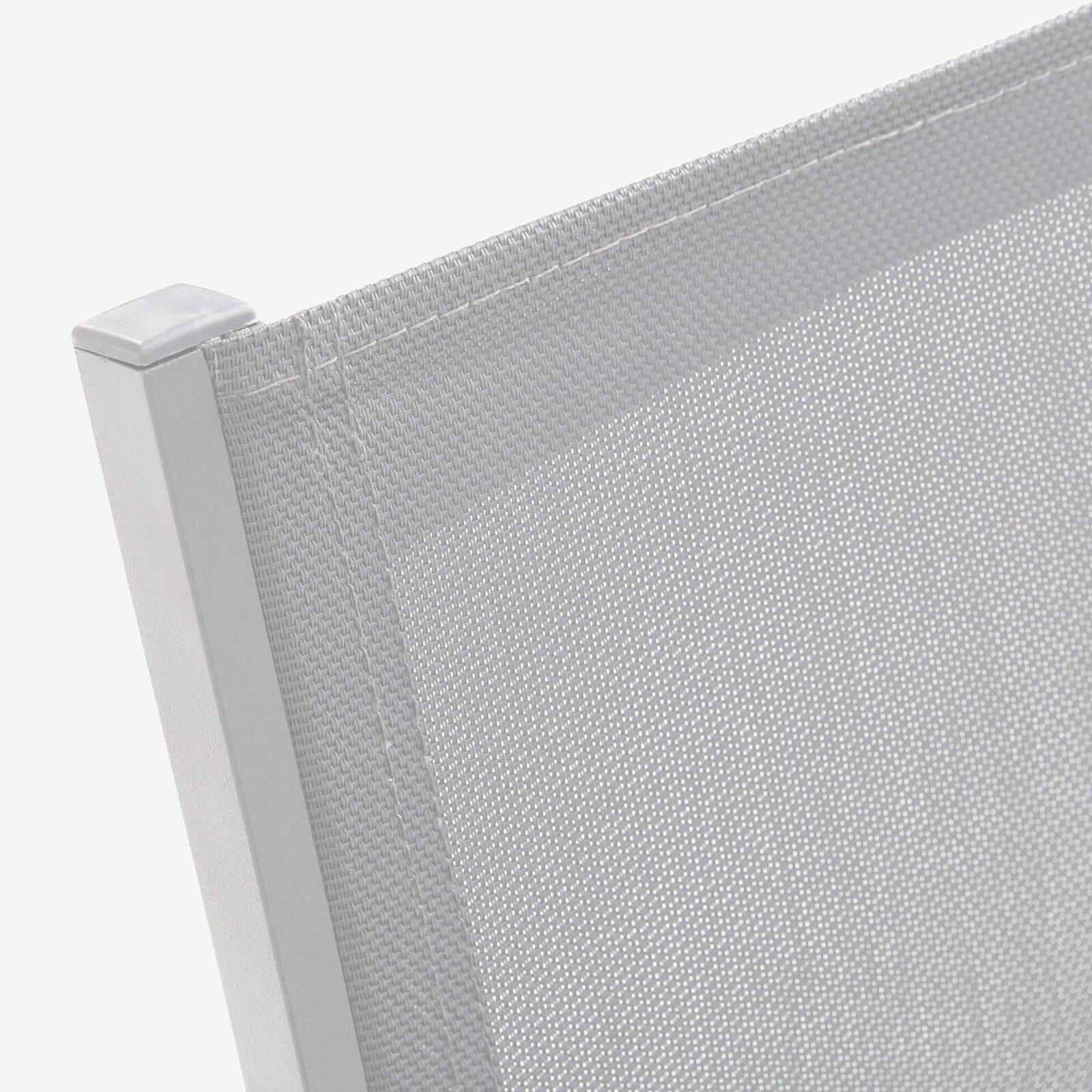 Set aus 2 Gartenstühlen mit Armlehnen aus Aluminium und Textilene