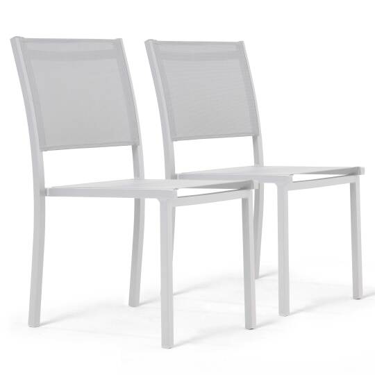 Gartenstühle aus Aluminium und Textilene - 2er-Set | Oviala
