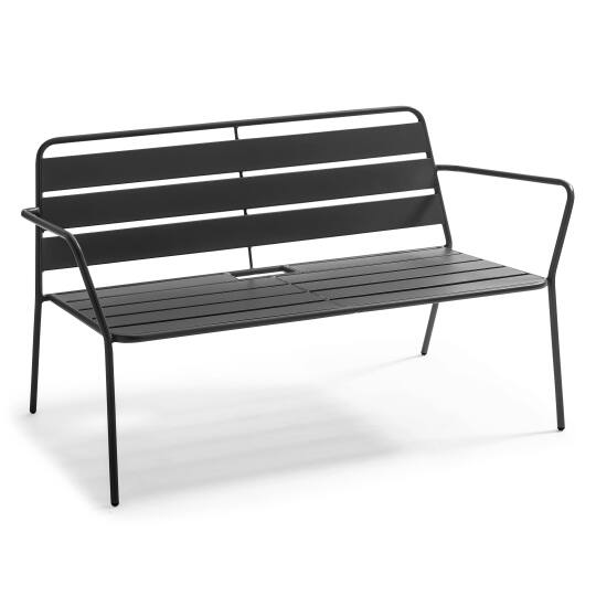 Gartensofa aus industriell gestaltetem Metall mit UV-Schutz | Oviala