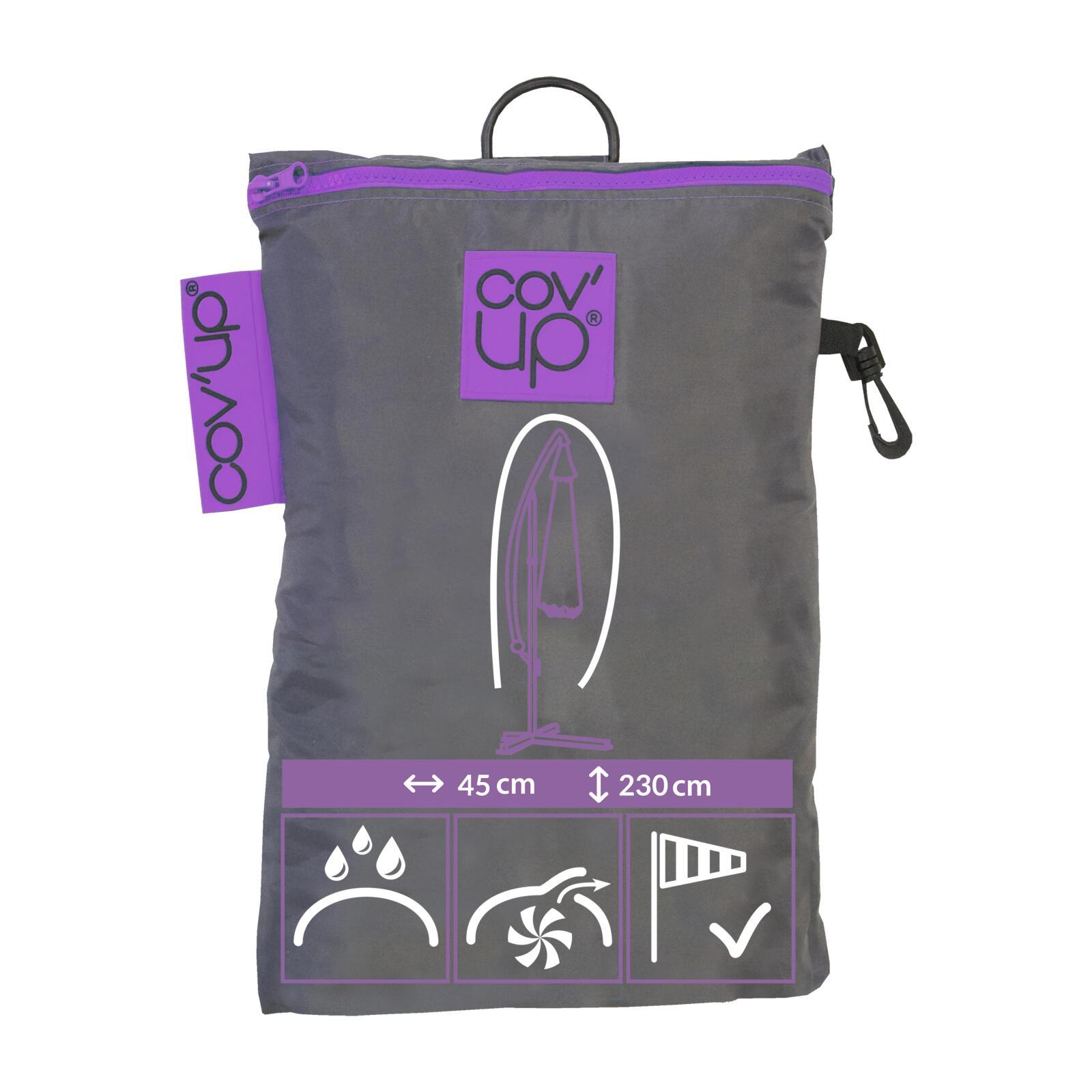 Versetzter Sonnenschirmbezug 230 cm grau 