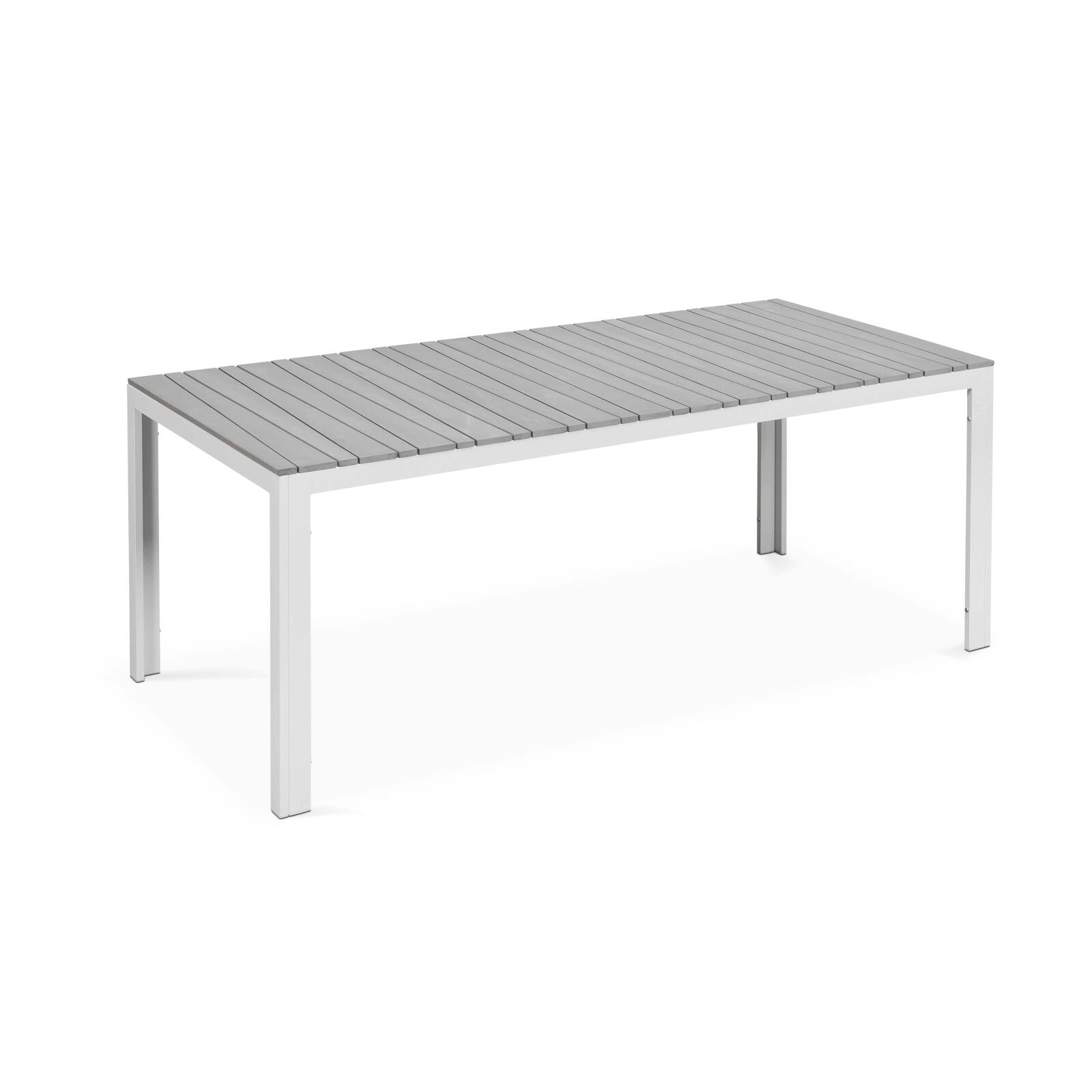 Rechteckiger Gartentisch für 8 Personen aus Aluminium und Polywood (190 x 90 x 74 cm)