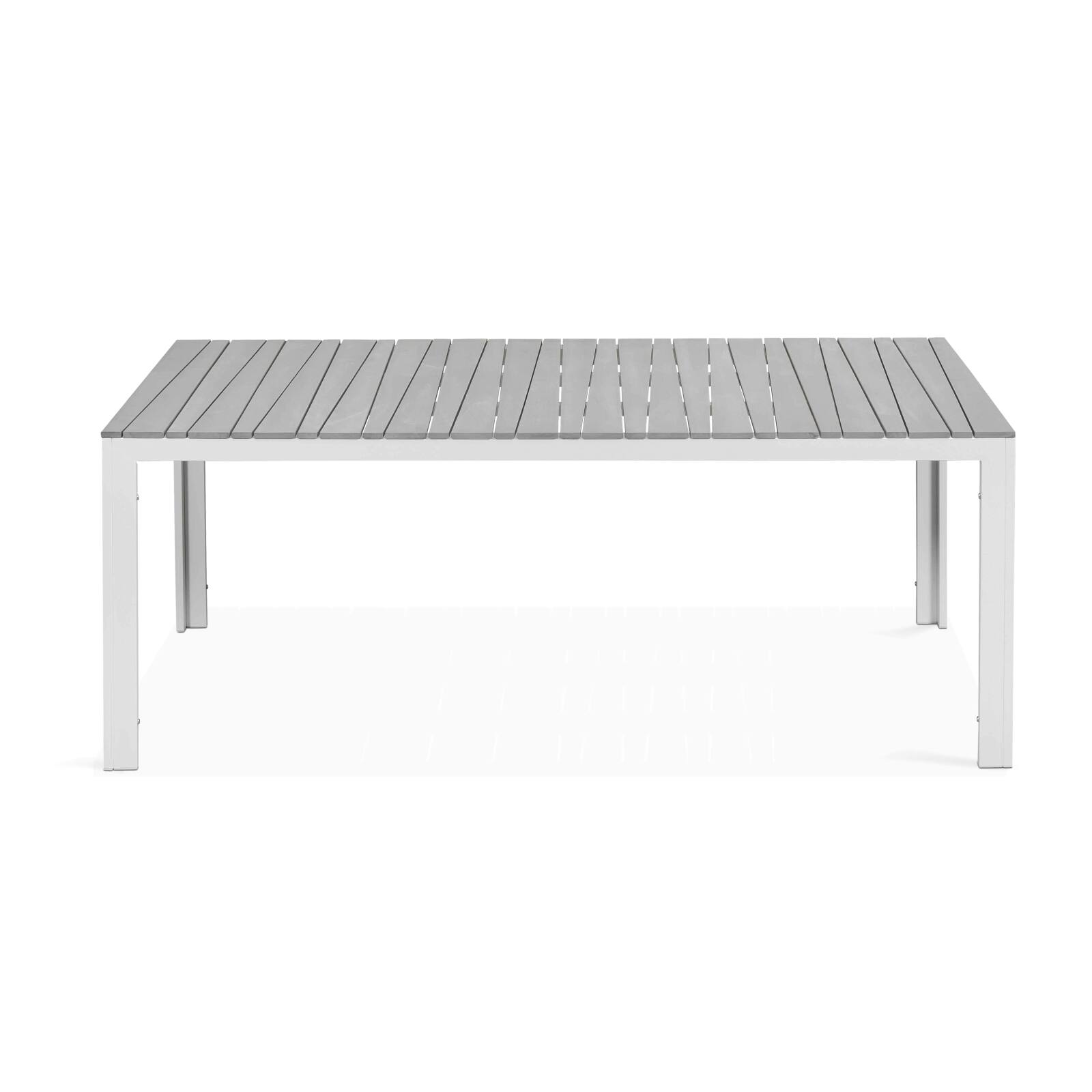 Rechteckiger Gartentisch für 8 Personen aus Aluminium und Polywood (190 x 90 x 74 cm)