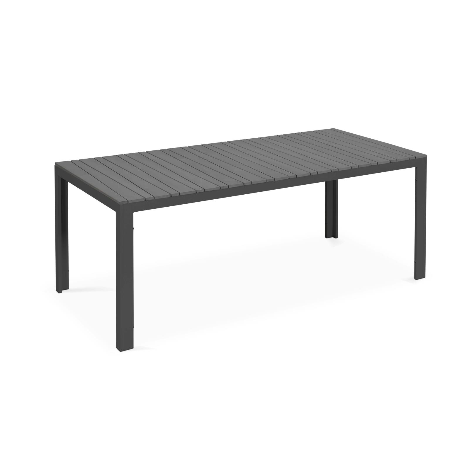 Rechteckiger Gartentisch für 8 Personen aus Aluminium und Polywood (190 x 90 x 74 cm) Rechteckiger Gartentisch für 8 Personen aus Aluminium und Polywood (190 x 90 x 74 cm)