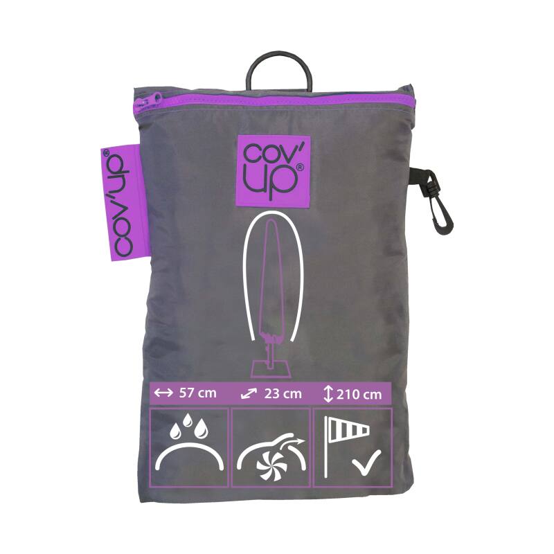 Gerader Sonnenschirmbezug 210 cm grau  (2/3)