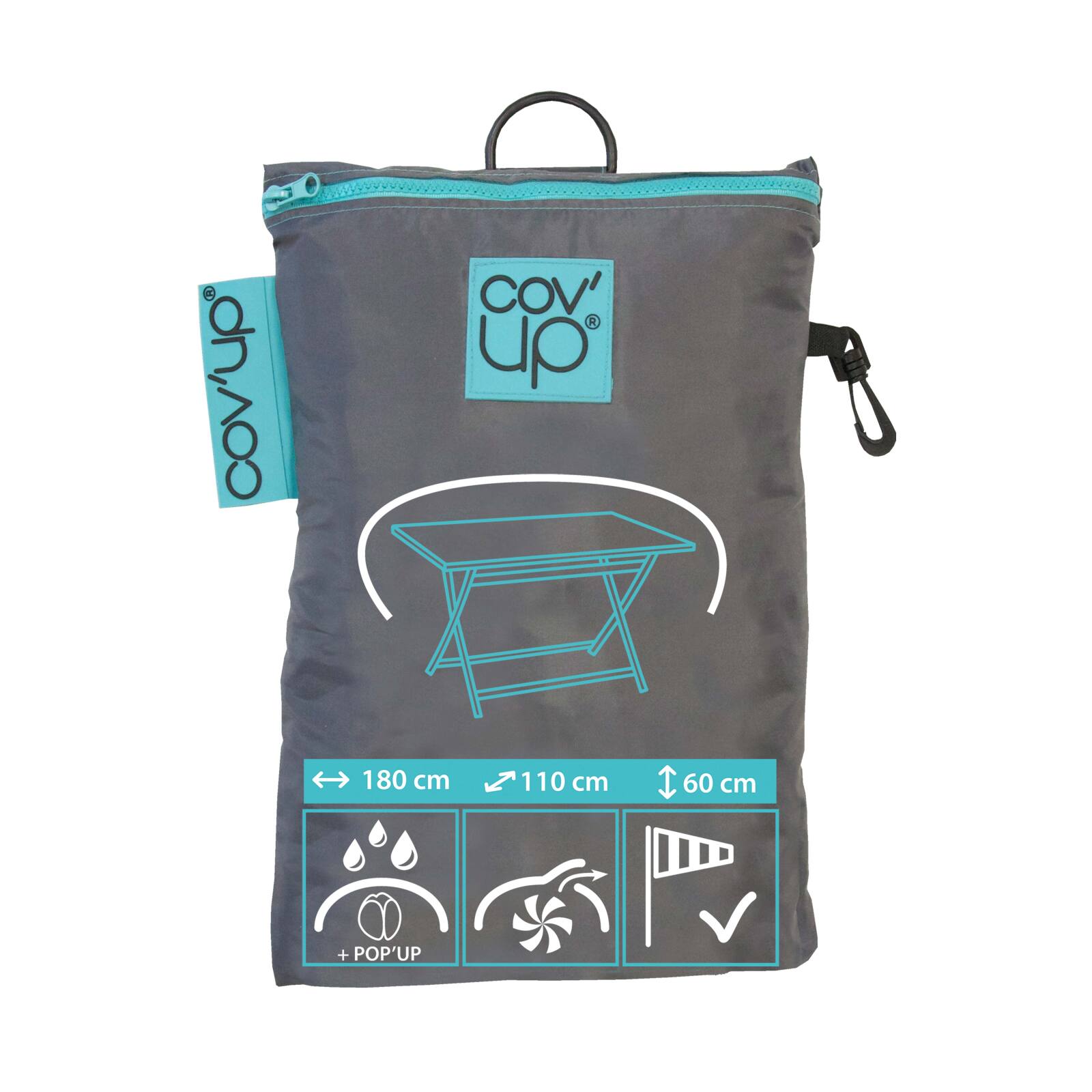 Gartenmöbelabdeckung 180 x 110 x 60 cm grau Gartenmöbelabdeckung 180 x 110 x 60 cm grau