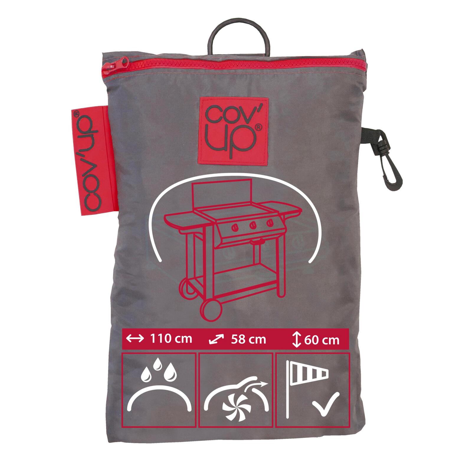 Rechteckige Grillabdeckung 150 x 60 x 90 cm Grau