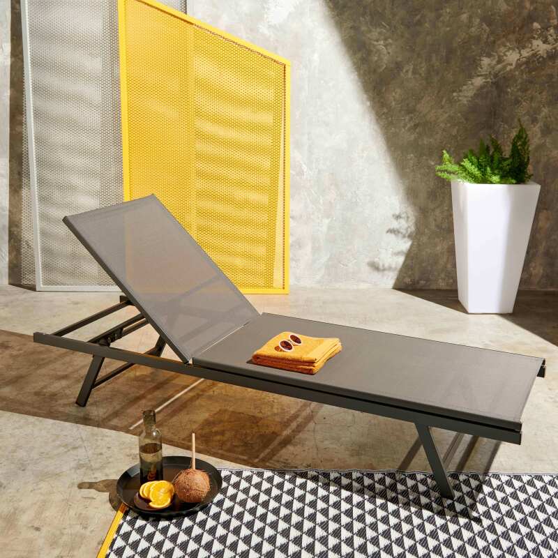 Set aus 2 verstellbaren Sonnenliegestühlen mit 5 Positionen  (5/7)