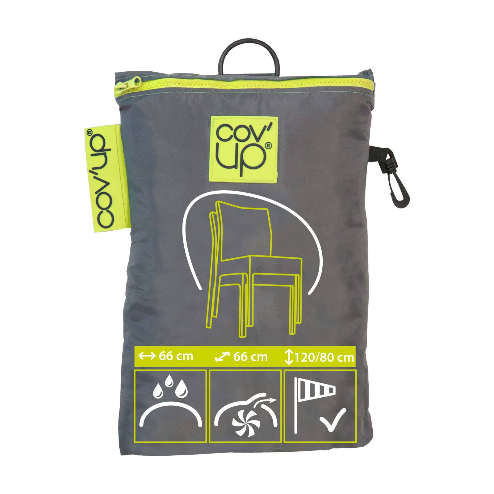 Abdeckung für stapelbare Gartenstühle 66 x 66 x 120 cm grau