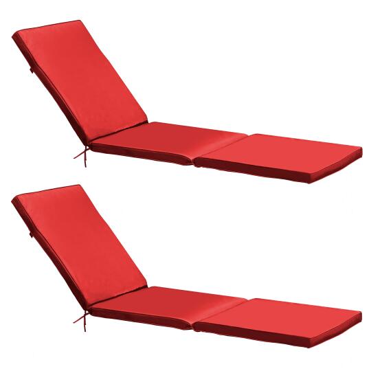 Set aus 2 einfarbigen Liegestuhlkissen