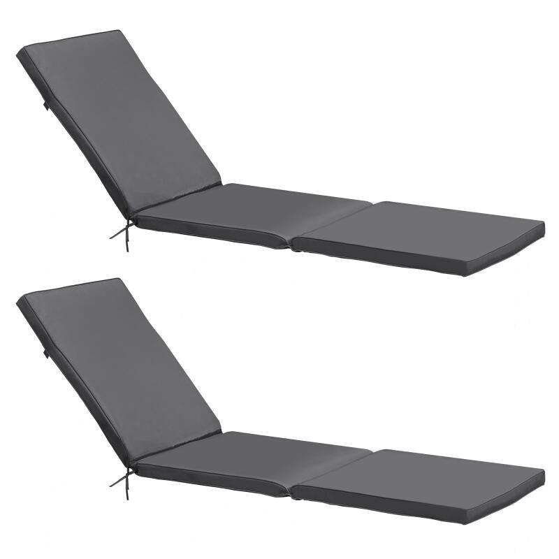 Set aus 2 einfarbigen Liegestuhlkissen 