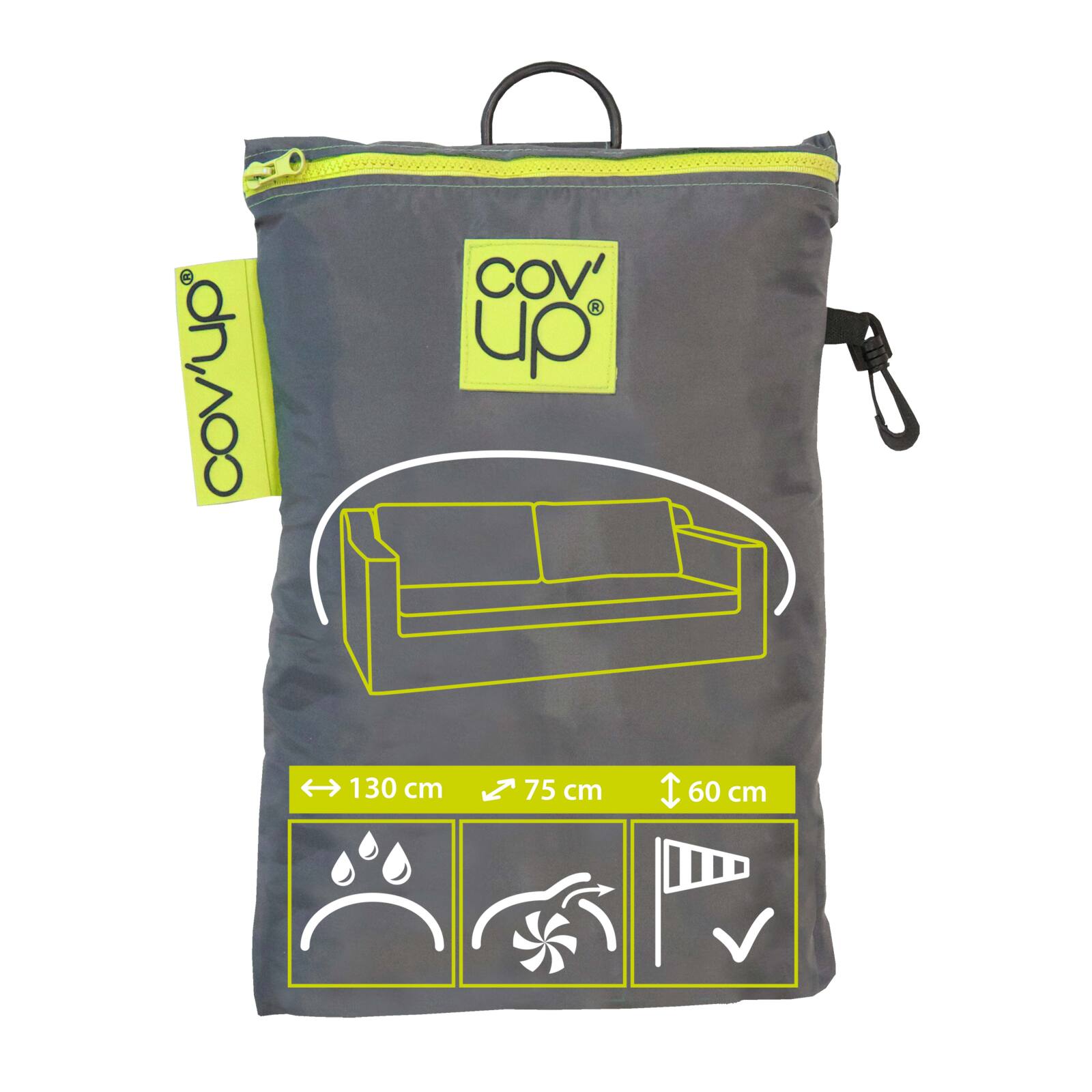 Gartenstuhlhülle 130 x 75 x 60 cm grau