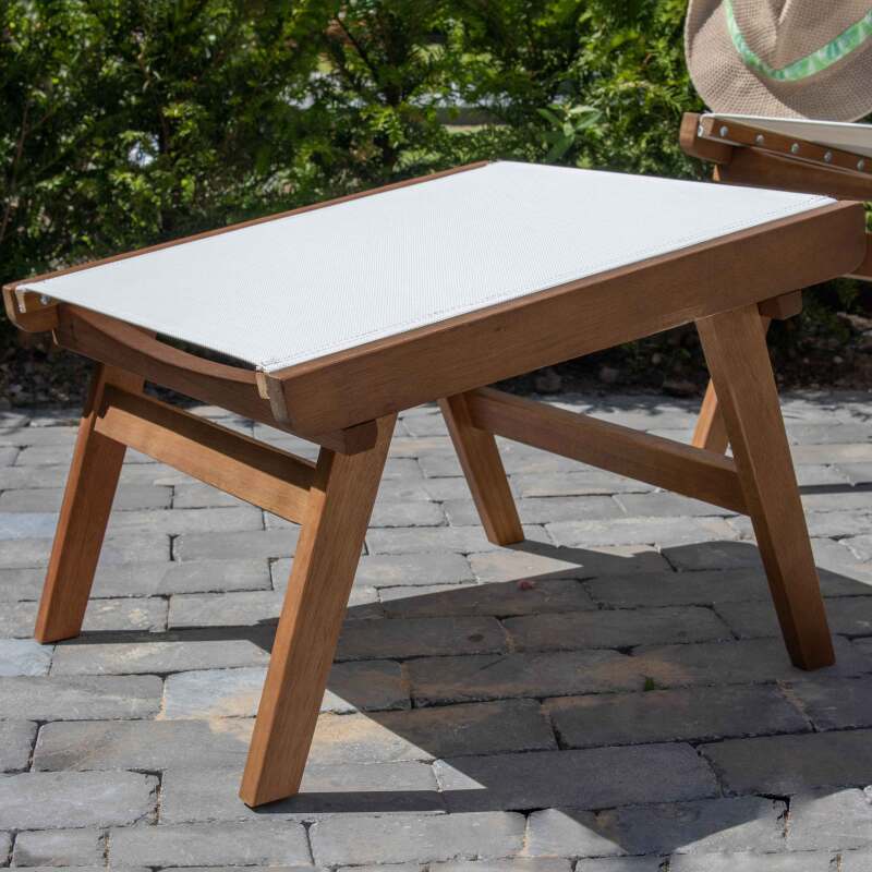 Entspannungssessel aus FSC®-zertifiziertem Eukalyptusholz mit Fußstütze 