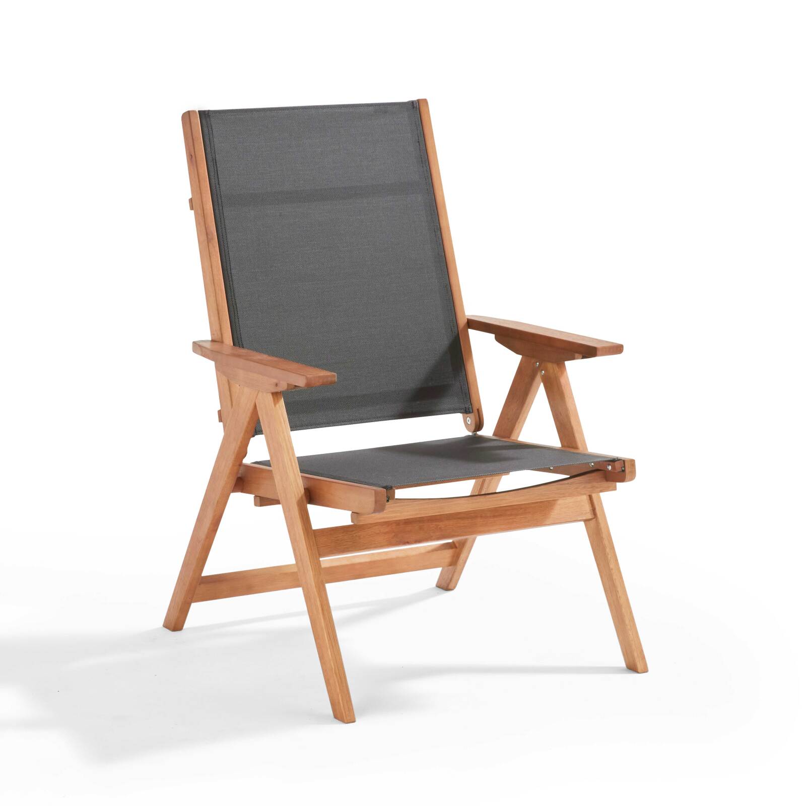 Entspannungssessel aus FSC®-zertifiziertem Eukalyptusholz mit Fußstütze 