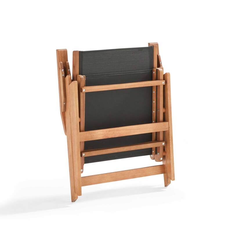 Entspannungssessel aus FSC®-zertifiziertem Eukalyptusholz mit Fußstütze