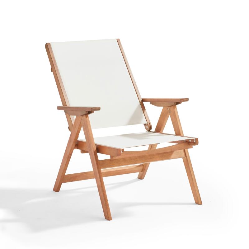 Entspannungssessel aus FSC®-zertifiziertem Eukalyptusholz mit Fußstütze 