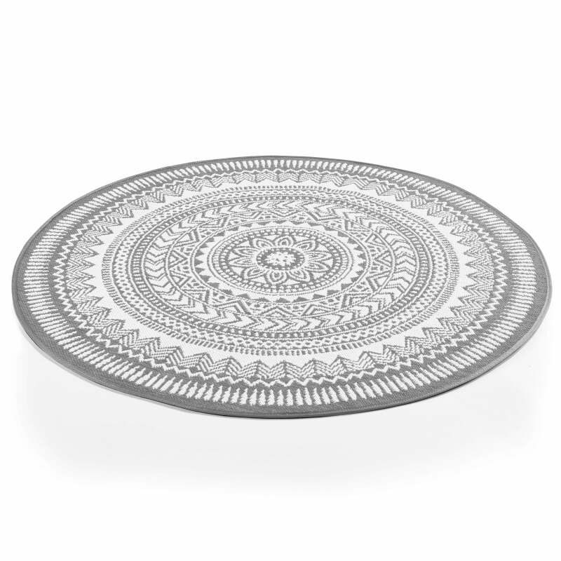 Runder Außenteppich mit Polypropylen-Muster