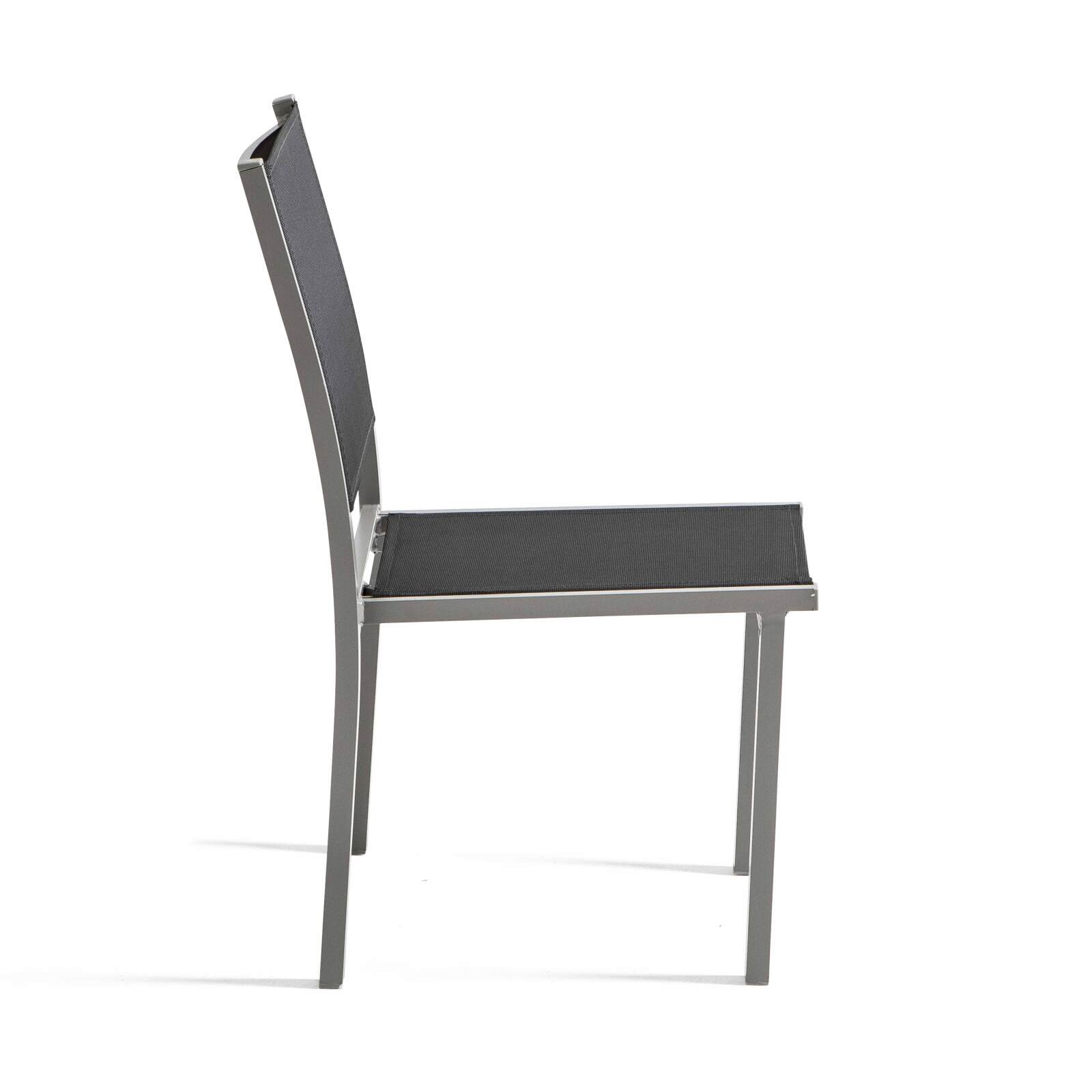 Set aus 2 Aluminium- und Textilene-Außenstühlen Set aus 2 Aluminium- und Textilene-Außenstühlen