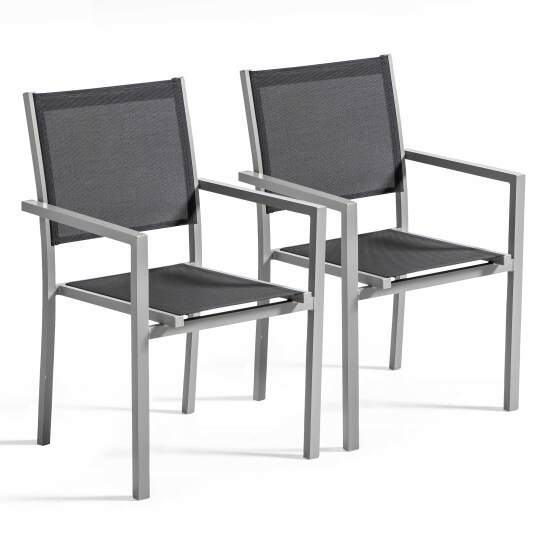 Set von 2 Gartenstühlen mit Armlehnen