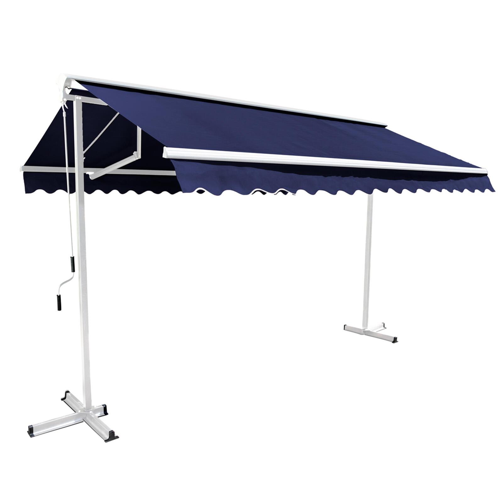 Set Doppelmarkise (3 x 3 m) + 4 beschwerten Platten 