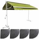 Set Doppelmarkise (3 x 3 m) + 4 beschwerten Platten