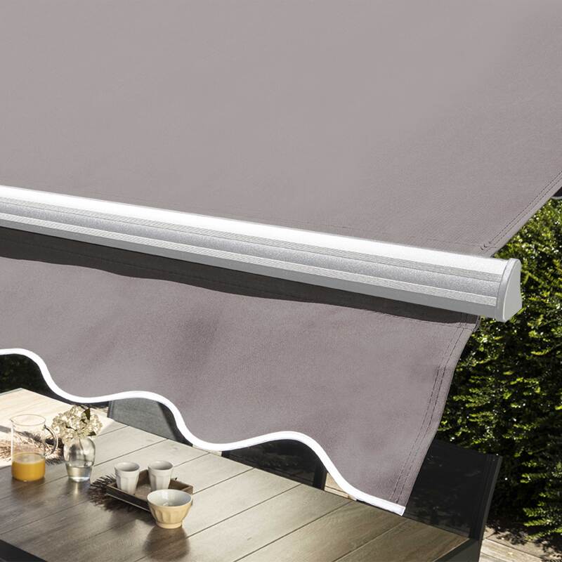 Set motorisierte Doppelmarkise Doppeldach (3 x 4 m) + 4 beschwerten Platten 