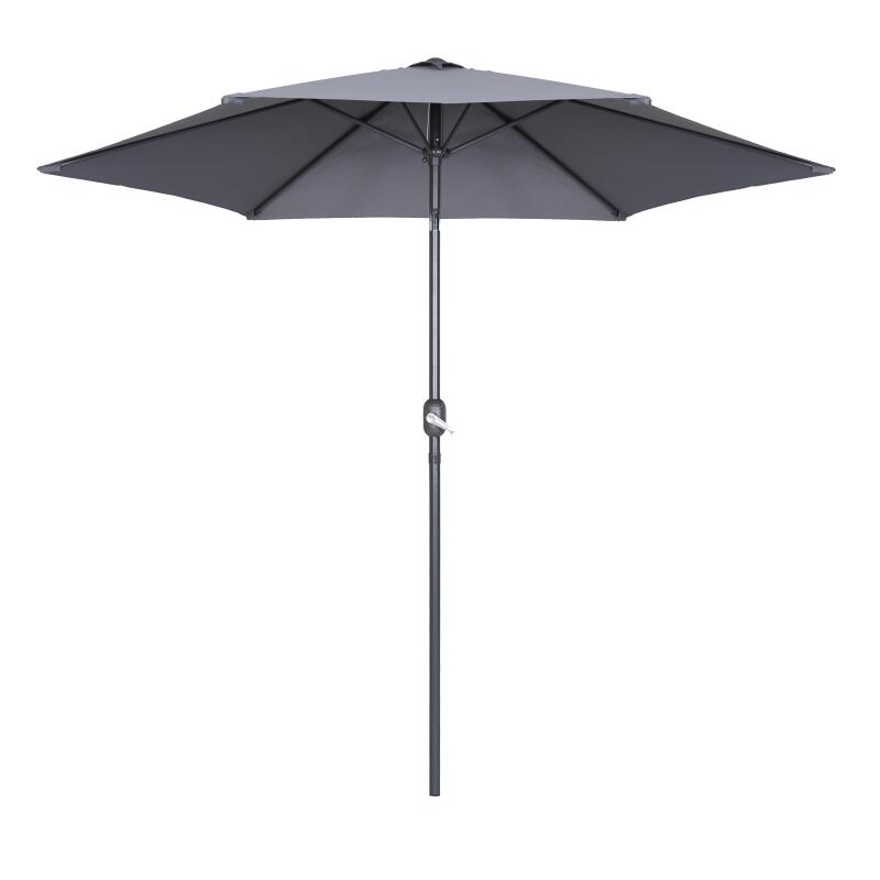 Gerade neigbares Sonnenschirm-Set (Ø3 m) mit Klappfuß + 4 beschwerten Platten