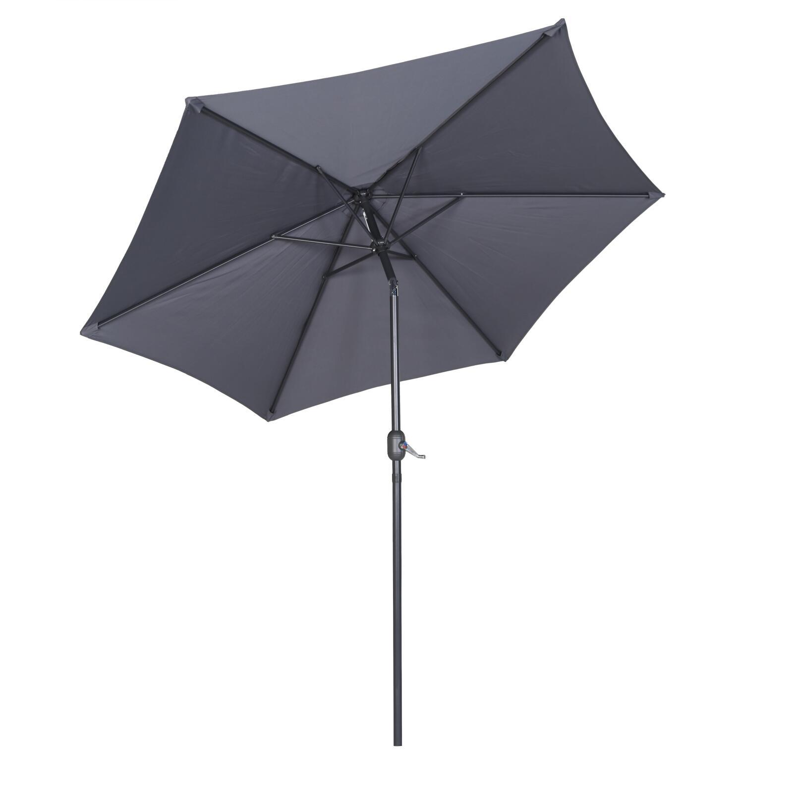 Gerade neigbares Sonnenschirm-Set (Ø3 m) mit Klappfuß + 4 beschwerten Platten Gerade neigbares Sonnenschirm-Set (Ø3 m) mit Klappfuß + 4 beschwerten Platten