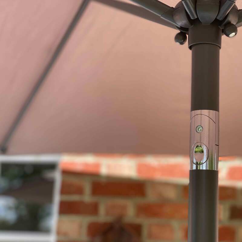 Gerade neigbares Sonnenschirmset (Ø3m) mit Klappfuß + 4 befüllbaren Gewichtsplatten (4/5)