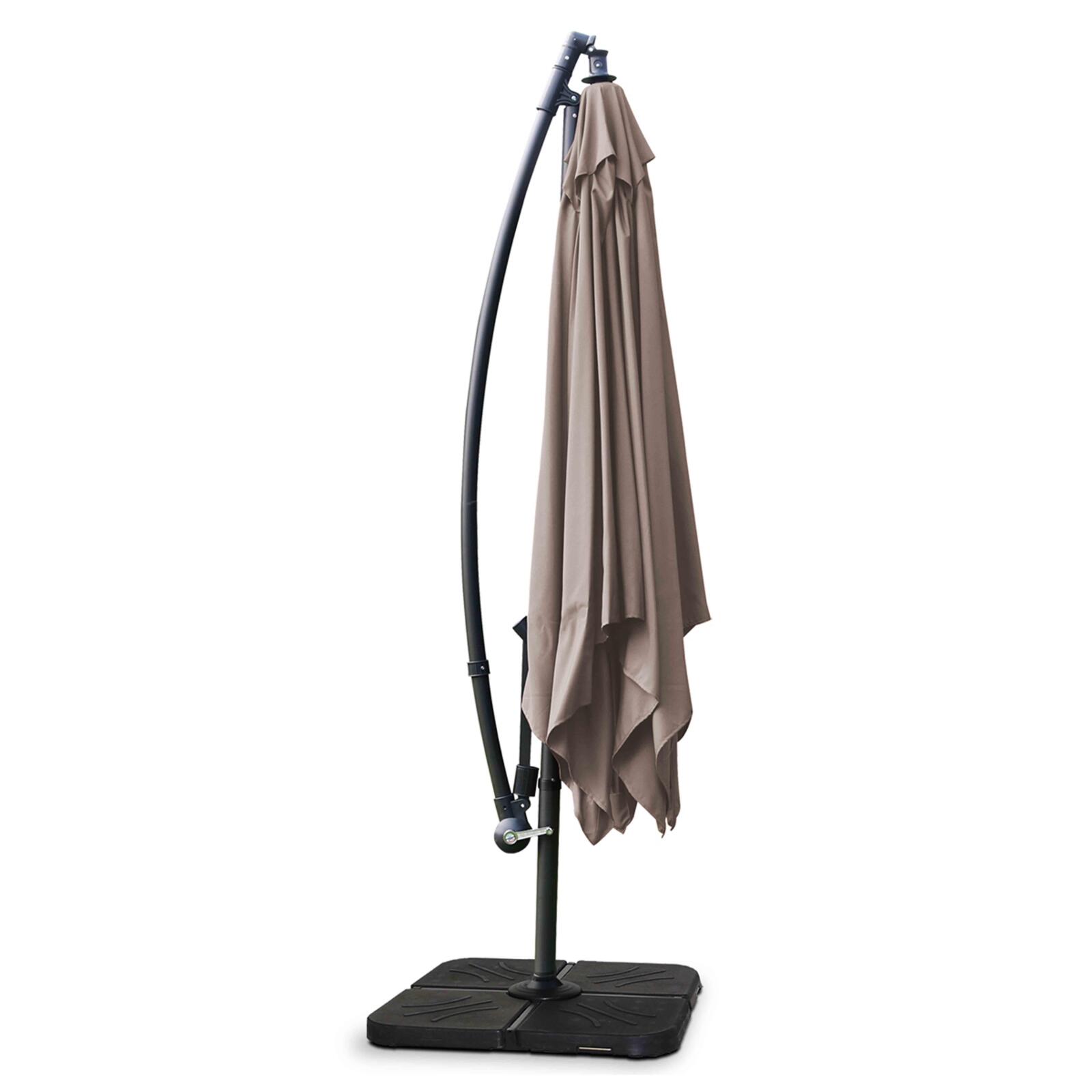 Set aus Ampelschirm (3 x 3m) + 4 beschwerte Platten 