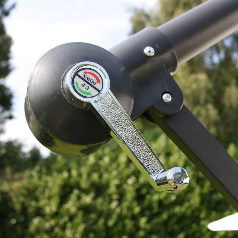 Set aus Quadratischer Ampelschirm(3 x 3 m) + 4 befüllbare Gewichtsplatten