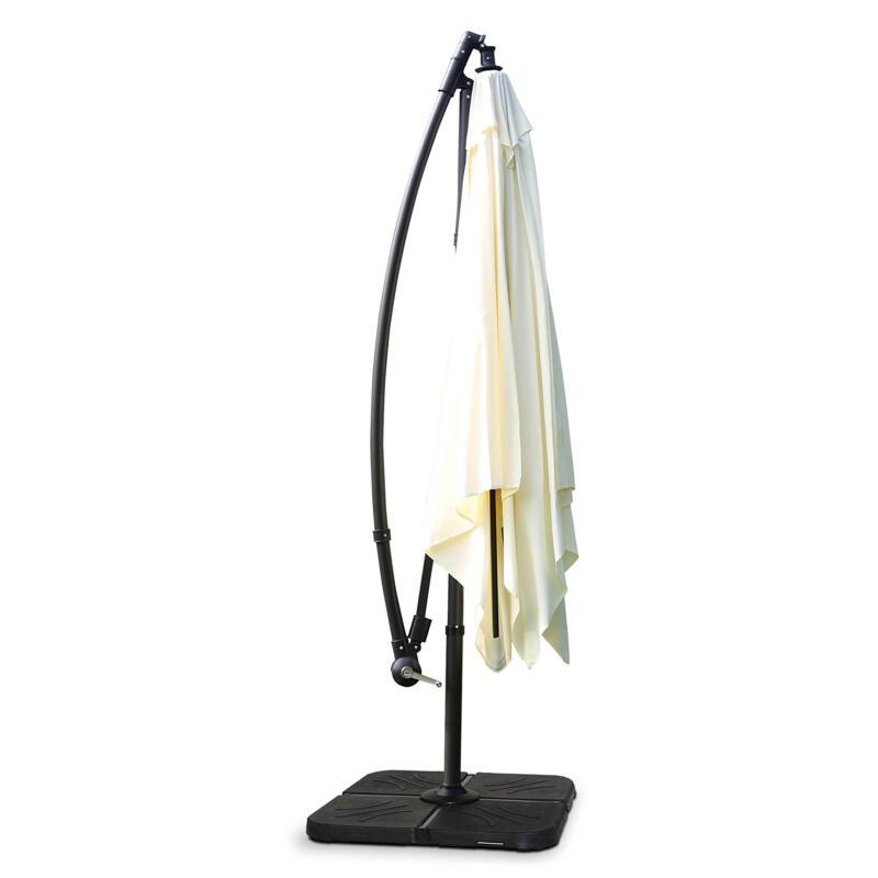 Set aus Quadratischer Ampelschirm(3 x 3 m) + 4 befüllbare Gewichtsplatten  (4/7)