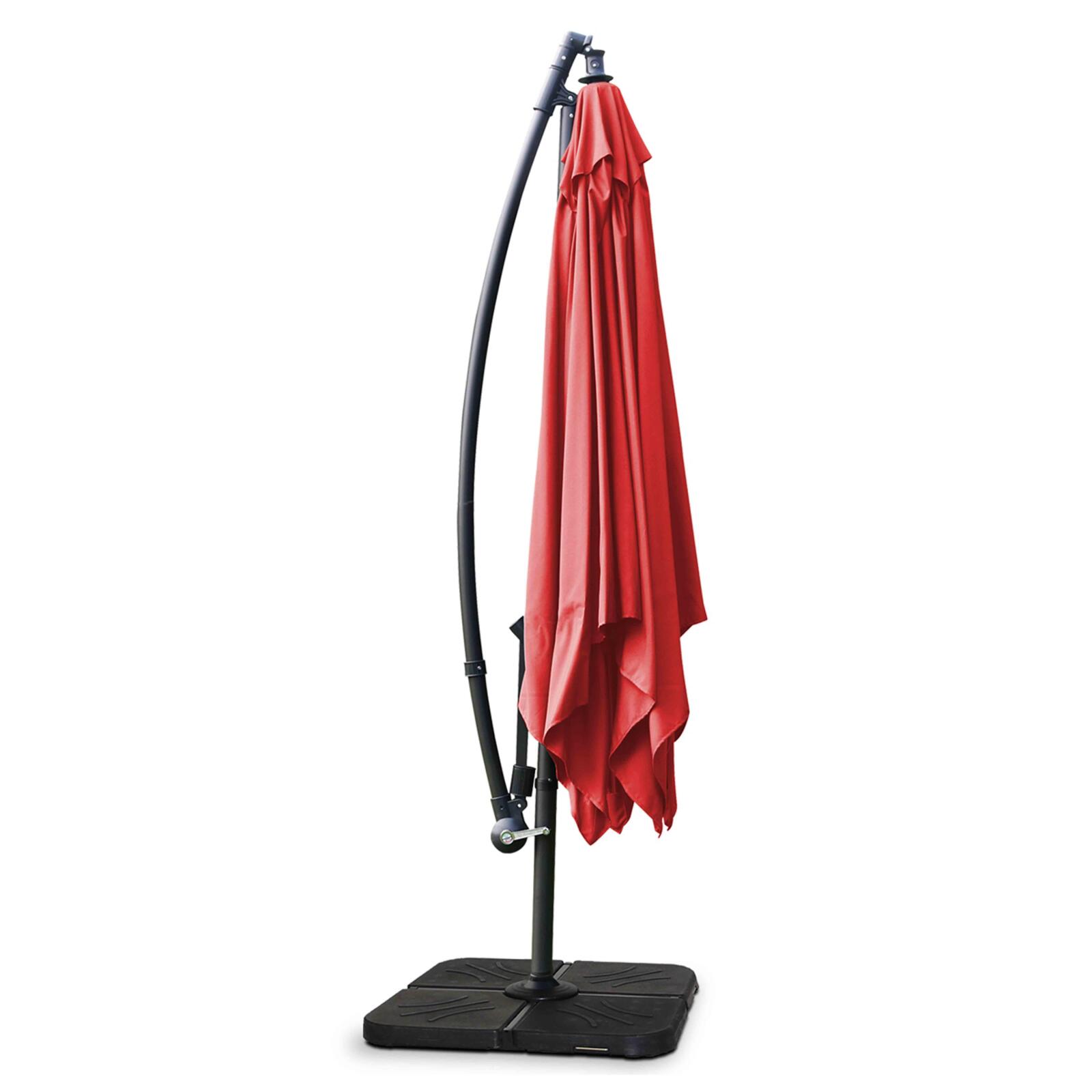 Set aus Quadratischer Ampelschirm(3 x 3 m) + 4 befüllbare Gewichtsplatten 